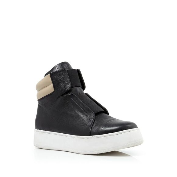 A7EIJE Womens Black Emerald Toe Platform Slip On Leather Athletic Sneakers 7.5 M - Picture 1 of 4